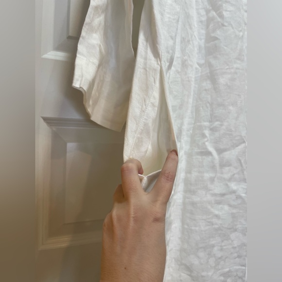 Amina Rubinacci White Linen Midi Dress Giotto - Picture 8 of 12